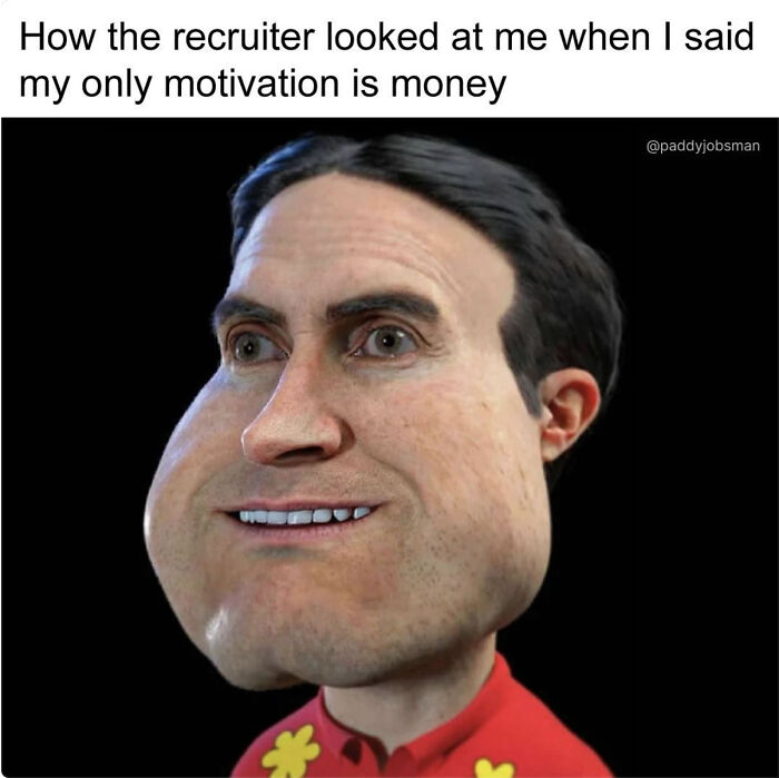 Funny Quagmire 3D render meme about recruiting fails when asking about salary.
