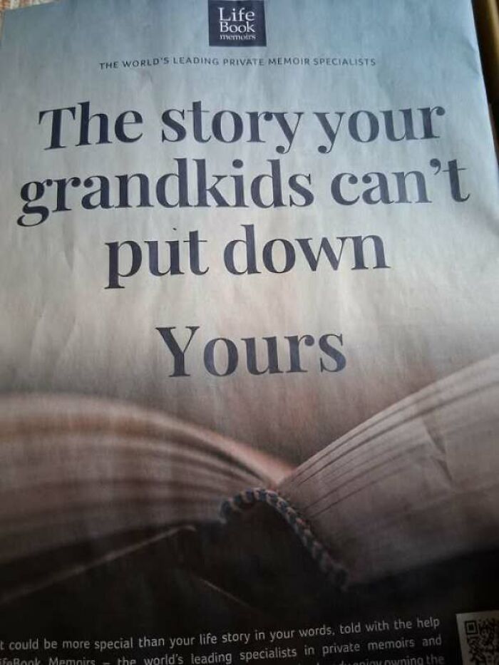 Book advertisement with unfortunate typography as an example of hilarious ads and signs