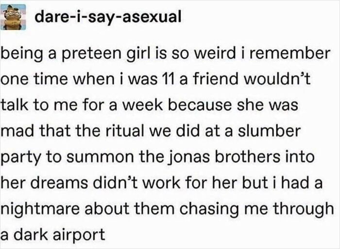 Funny and random posts from Tumblr about a preteen slumber party ritual.