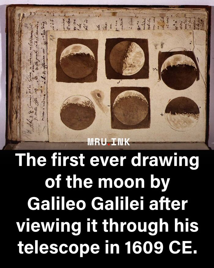 Galileo Galilei's historical 1609 astronomical drawings of the moon, highlighting fascinating photos and facts.