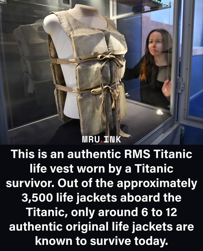 An authentic RMS Titanic life vest in a museum, revealing strange facts about survival