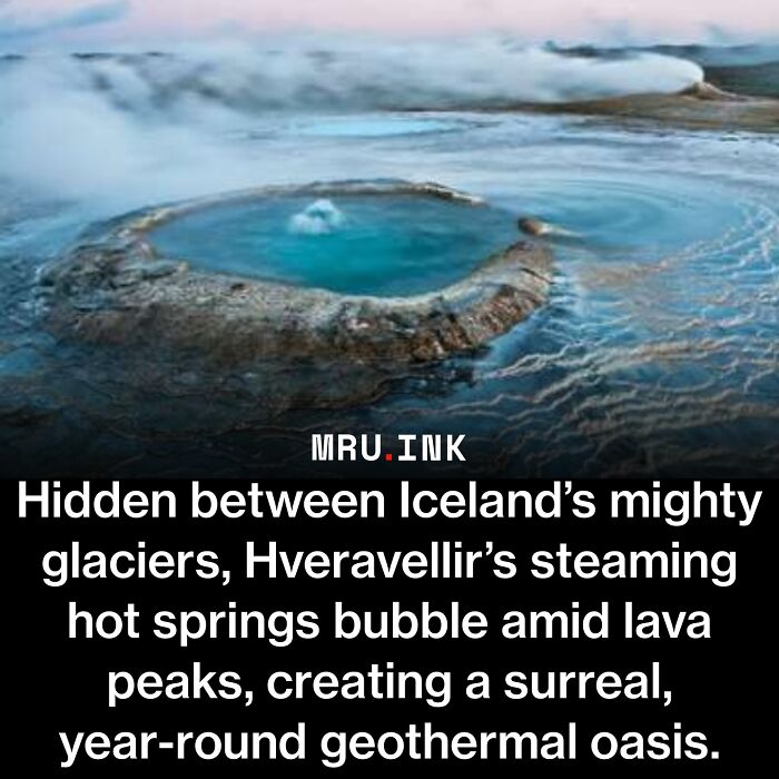 Steaming natural geothermal hot spring pool in Iceland, revealing fascinating photos and facts from nature.