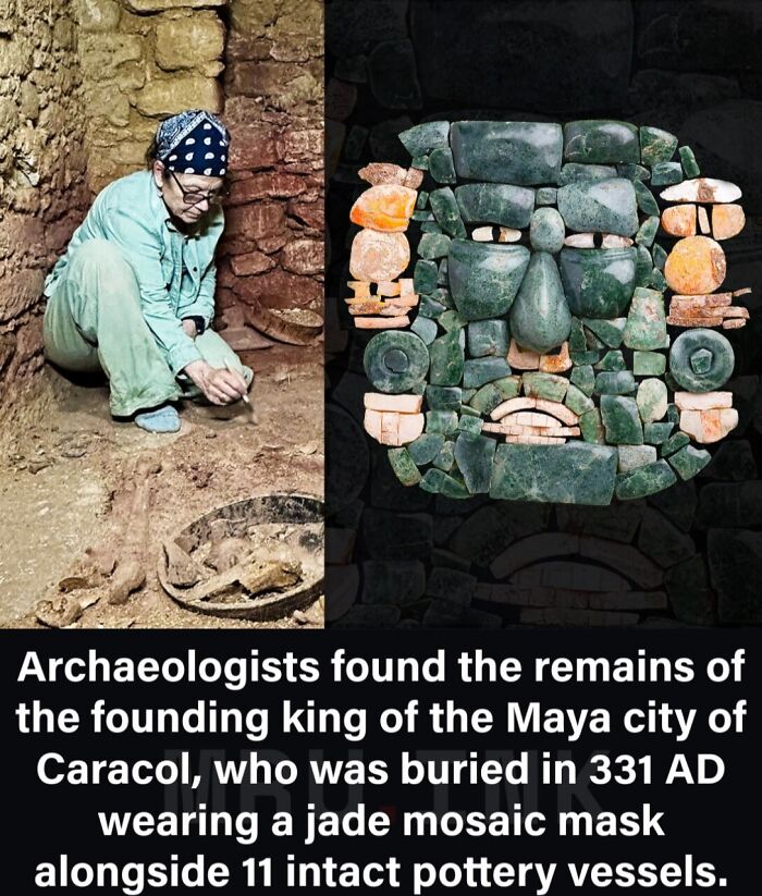Maya jade mosaic mask artifact and archaeological dig site detailing fascinating photos and facts.