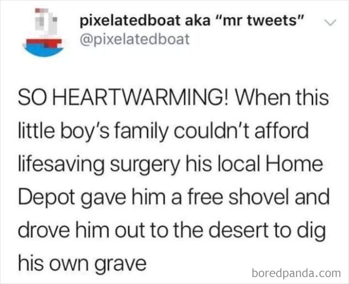 A satirical social media post highlighting healthcare issues, representing dark dystopian memes.