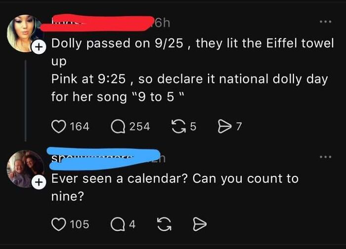 Social media post claiming Dolly Parton passed away, showing an example of someone confidently wrong.