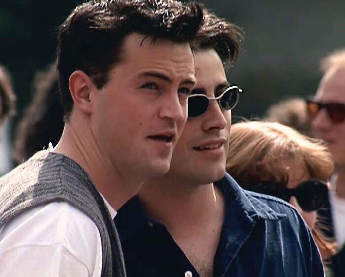 Matthew Perry and Matt LeBlanc from Friends, representing the co-stars of the late actor.