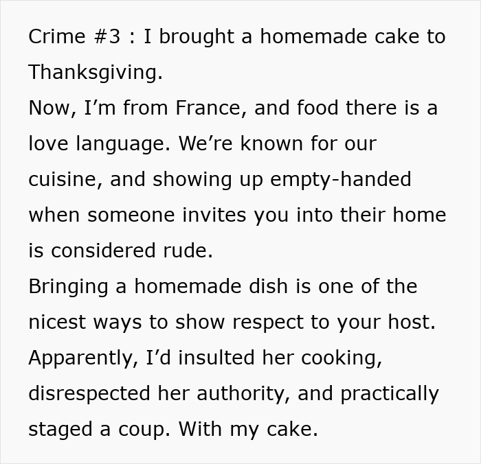 Text about bringing homemade cake to Thanksgiving in toxic mom family story Text about bringing homemade cake to Thanksgiving in toxic mom family story