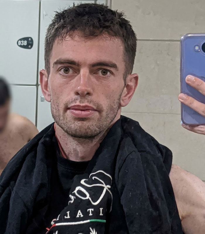 First picture of man fatally mauled by tiger taking a selfie in a gym locker room. First picture of man fatally mauled by tiger taking a selfie in a gym locker room.