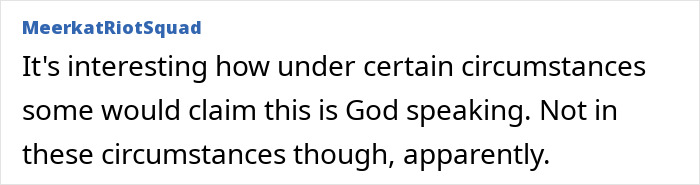 Online comment referencing divine intervention in the context of Christa Pike's botched lethal injection.