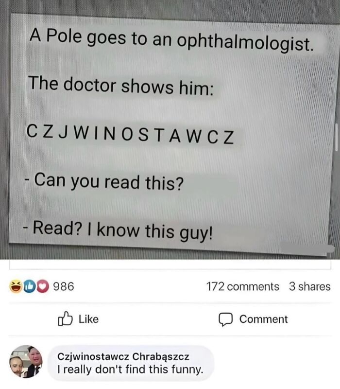 Funny history meme about reading Polish letters joke