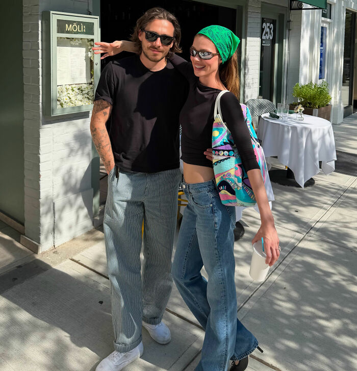 Nicola and Brooklyn Beckham pose together on sidewalk after marriage scrutiny Nicola and Brooklyn Beckham pose together on sidewalk after marriage scrutiny