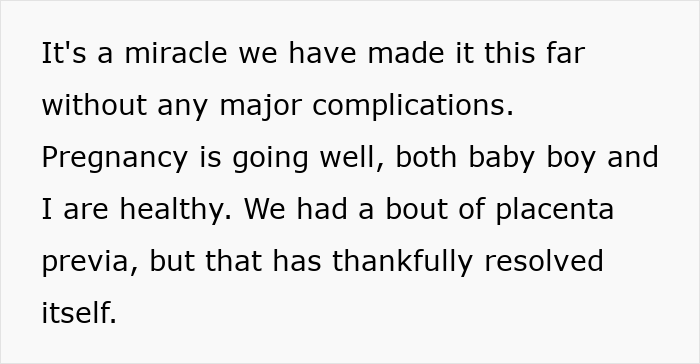 A text screenshot discussing pregnancy and complications before giving birth A text screenshot discussing pregnancy and complications before giving birth