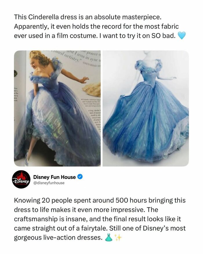 Cinderella live-action blue dress masterpiece in pop culture movies