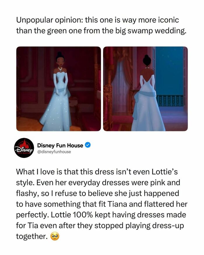 Disney Tiana iconic dress from pop culture movies and TV memes