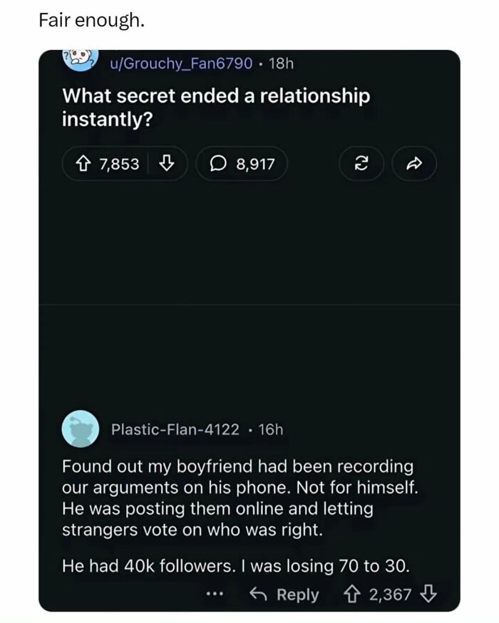 Reddit post screenshot about a relationship secret, suitable for interesting posts.