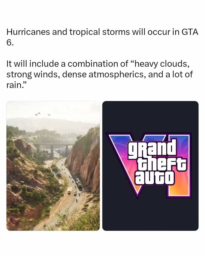 Interesting posts about weather features in the upcoming GTA 6 game.