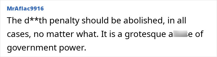Social media comment criticizing d***h penalty in relation to Christa Pike's botched lethal injection.