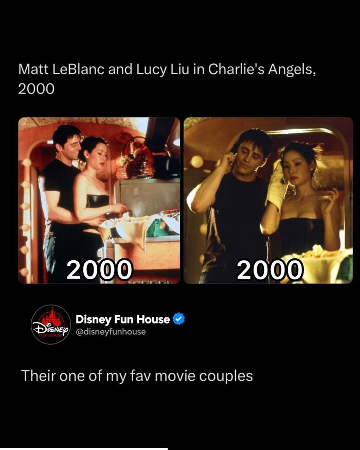 Matt LeBlanc and Lucy Liu in scenes from Charlie's Angels movie in 2000
