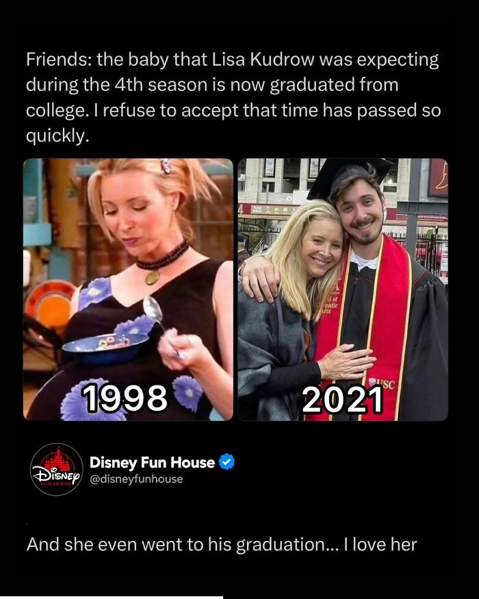 Lisa Kudrow with son graduating college years apart