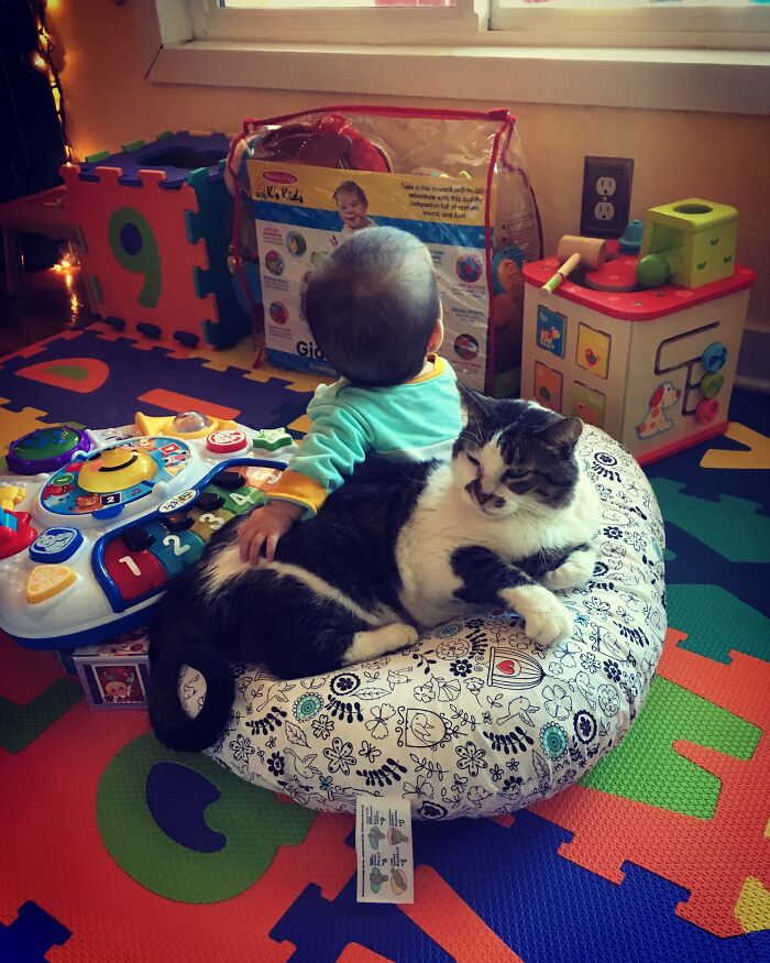 Ha! Love That He’s On The Boppy. My Dude Did The Same