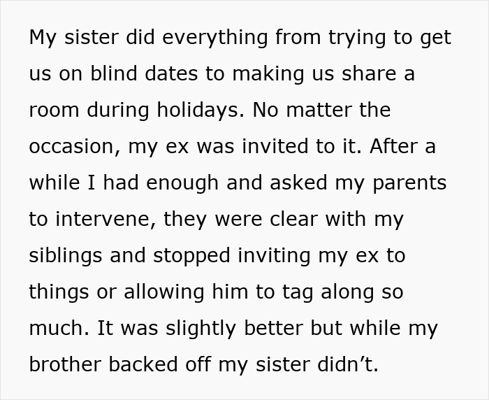 Post screenshot describing how a sister helps him cross every boundary repeatedly.