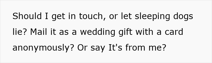 A post about deciding whether to return an ex-husband family heirloom after 34 years. A post about deciding whether to return an ex-husband family heirloom after 34 years.