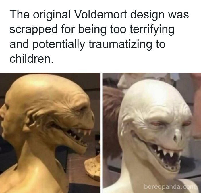 An unused model of Voldemort, showcasing creepy facts and news stories.