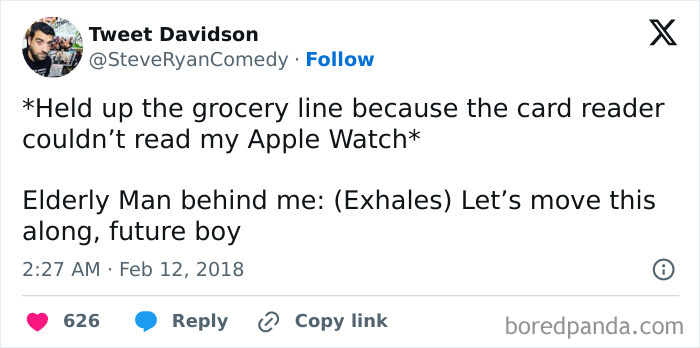 A funny tweet about a grocery line checkout, highlighting humorous and oddly accurate insults.