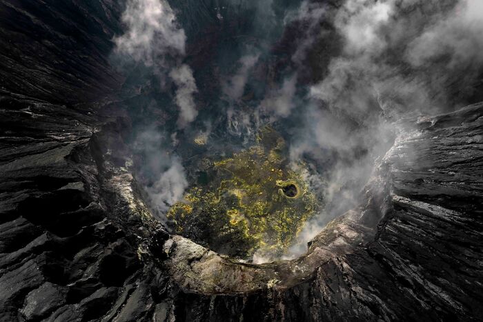 Crater of a volcanic mountain captured for the Ournature Environmental Photo Awards.