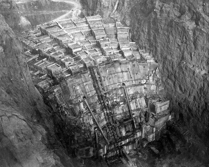 Hoover Dam Under Construction, February 1934