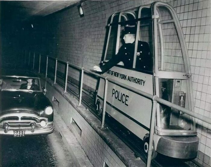 Police Issue Tickets In New York’s Holland Tunnel, 1954