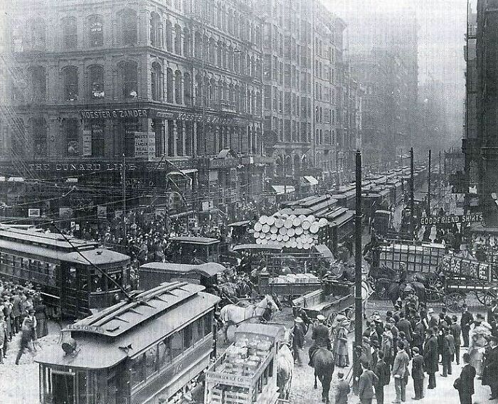 Rush Hour In Chicago 1909