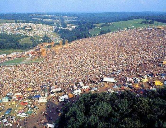 Aerial Shot Of Woodstock In 1969