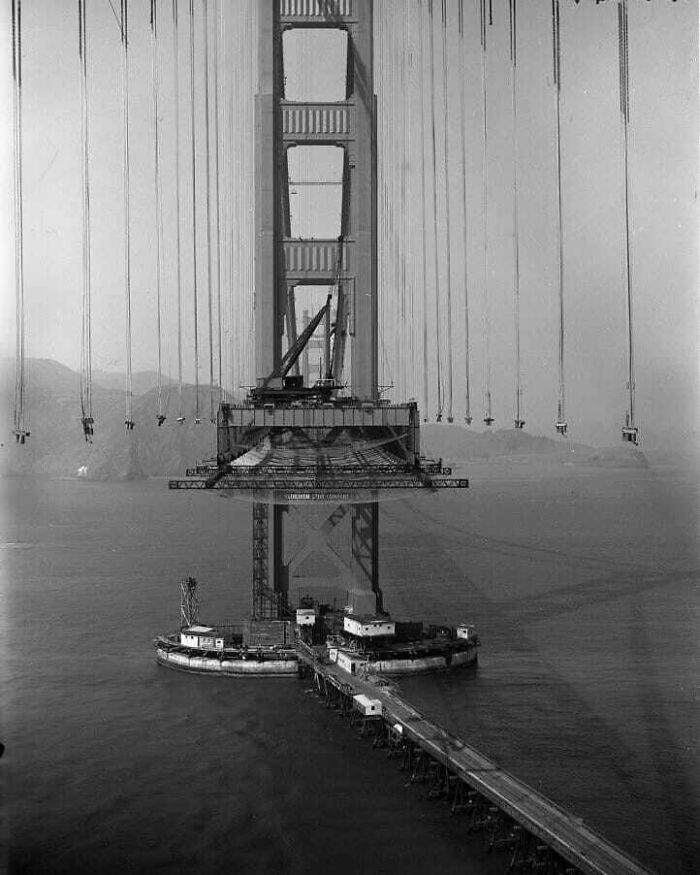 Golden Gate Bridge Mid-Construction, San Francisco, 1935