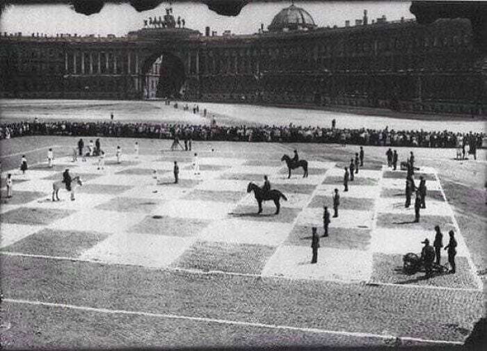 Human Chess In 1924, St. Petersburg, Russia