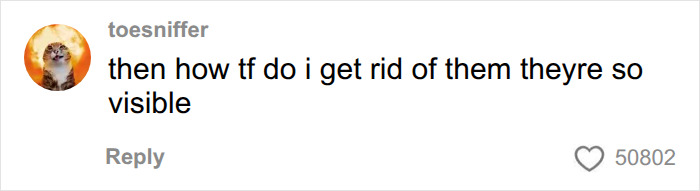 A social media comment asking how to get rid of visible black spots on your nose. A social media comment asking how to get rid of visible black spots on your nose.