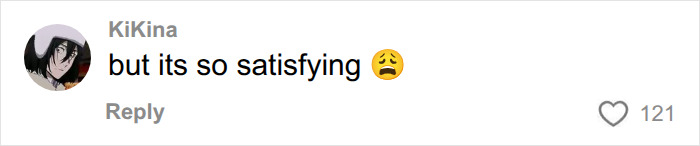 Social media comment saying but its so satisfying about squeezing black spots on your nose. Social media comment saying but its so satisfying about squeezing black spots on your nose.