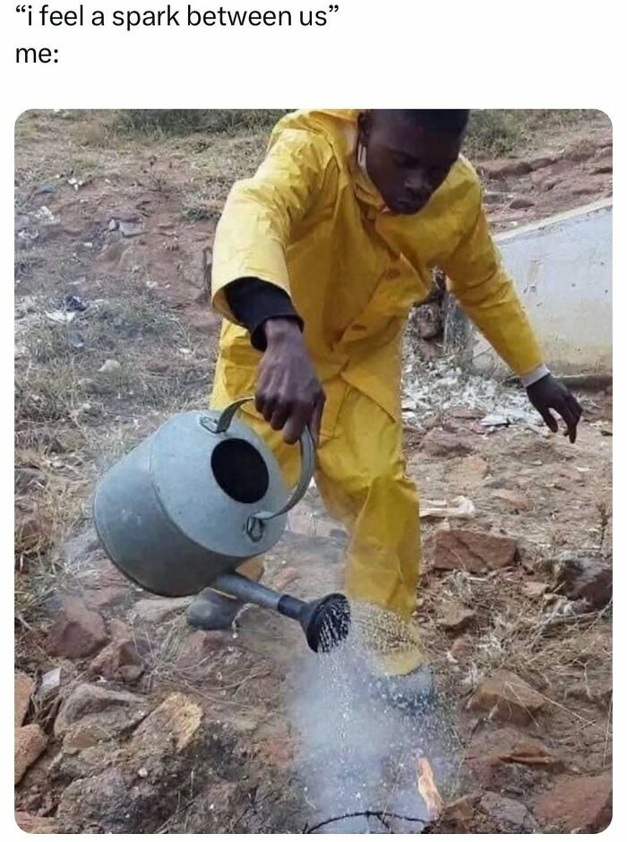 Funny meme showing a person unsuccessfully trying to create a spark outdoors meme
