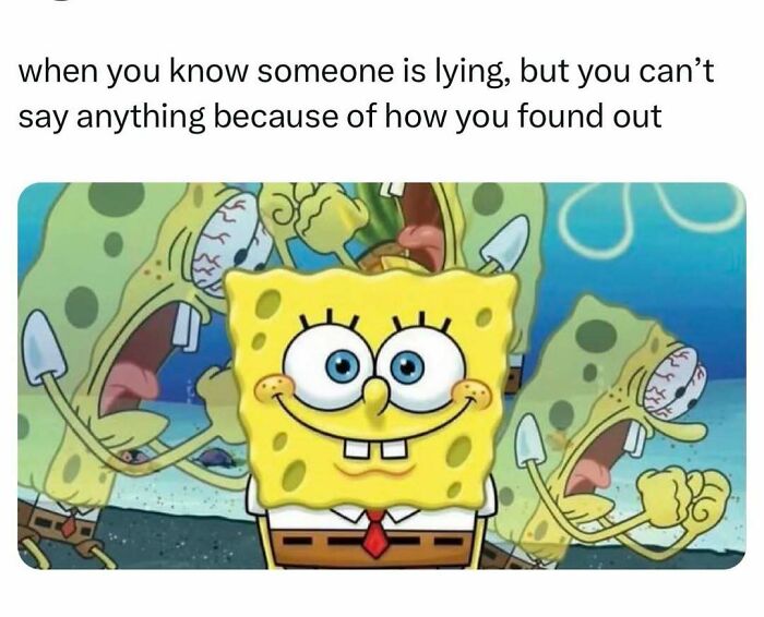 SpongeBob meme about knowing someone is lying but can't say why