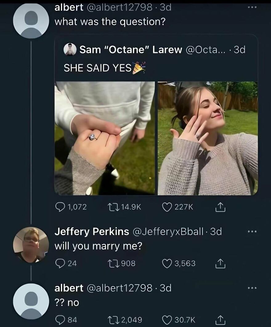 Social media thread with funny out-of-context pics and comical comments.