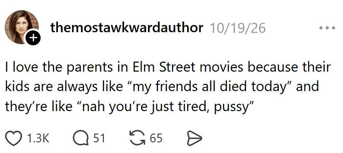 Funny Halloween posts joke about parents ignoring warnings in Elm Street horror movies