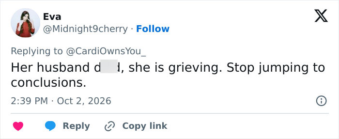 Tweet about G***y Rose Blanchard's fiancé's d***h with a user defending her during grief. Tweet about G***y Rose Blanchard's fiancé's d***h with a user defending her during grief.