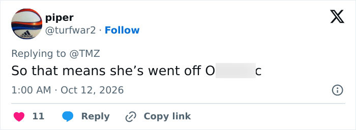 A social media comment speculating about weight gain and Kelly Osbourne.