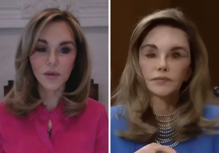 Side-by-side comparison of ambassador's portrait highlighting MAGA face pattern Side-by-side comparison of ambassador's portrait highlighting MAGA face pattern