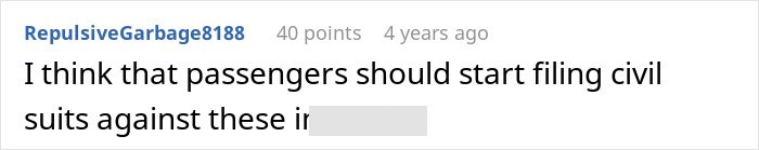 Comment suggesting legal action for flight disruptions after a dad yells at crew over controlling his child. Comment suggesting legal action for flight disruptions after a dad yells at crew over controlling his child.
