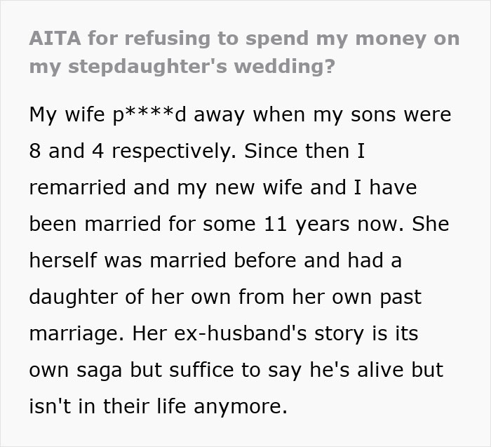 Stepdaughter Makes Sure Stepdad Knows She Hates Him, Still Shocked He Might Not Fund Her Wedding Stepdaughter Makes Sure Stepdad Knows She Hates Him, Still Shocked He Might Not Fund Her Wedding