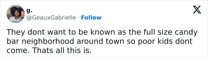 Social media post critiquing HOA rules on full-size Halloween candy in neighborhoods. Social media post critiquing HOA rules on full-size Halloween candy in neighborhoods.