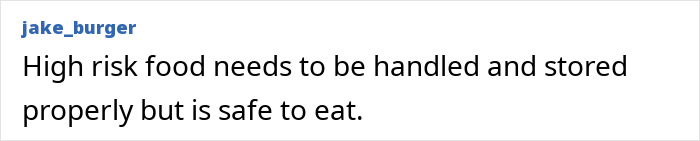 Comment by jake_burger discussing high risk food handling and eating sushi safety