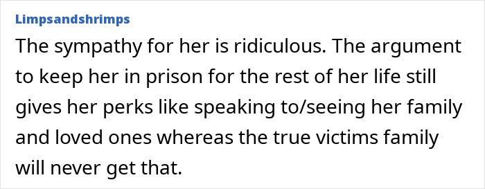 A social media post about sympathy and prison conditions regarding Christa Pike