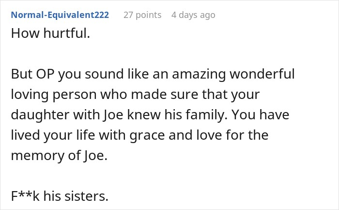 A supportive comment expressing sympathy for the woman after women betray SIL of 33 years. A supportive comment expressing sympathy for the woman after women betray SIL of 33 years.